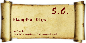 Stampfer Olga névjegykártya